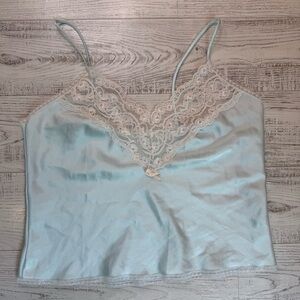 Vintage Lace Trim Satin Cami Top